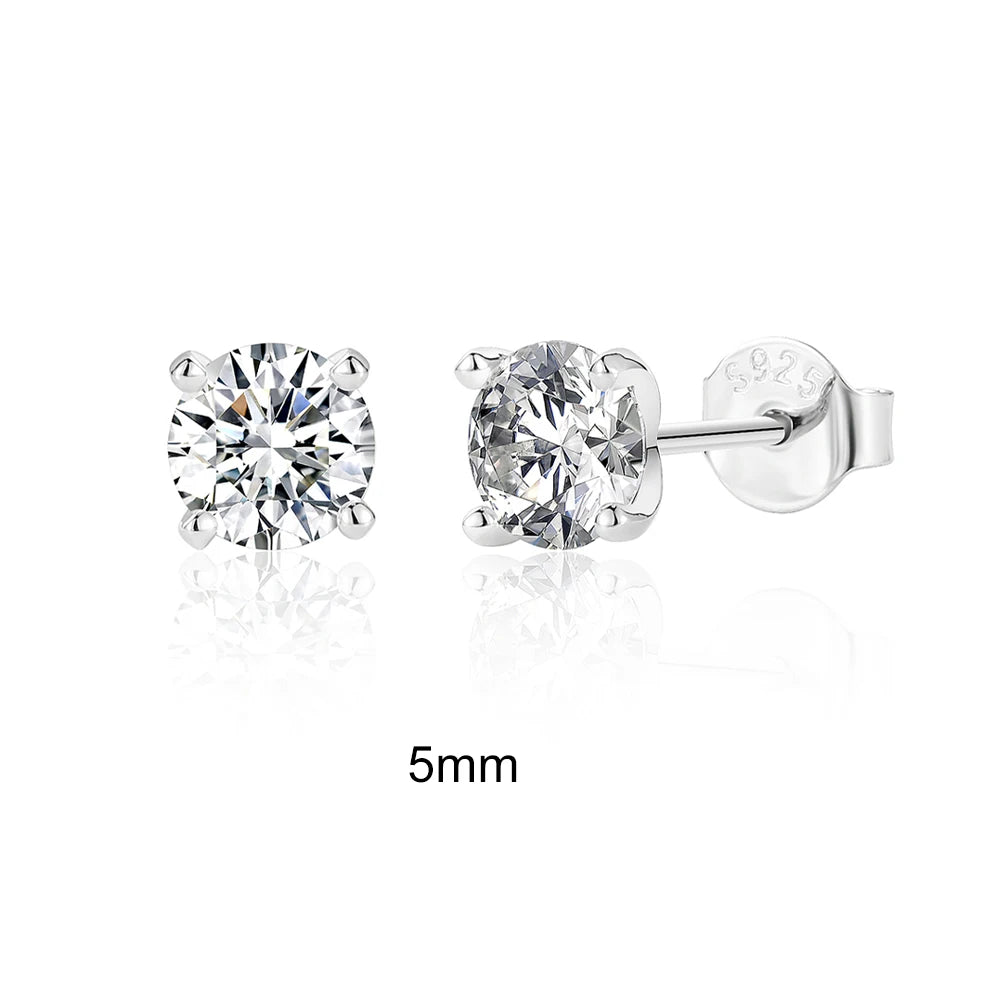 Pendientes de moissanita en plata de ley 925