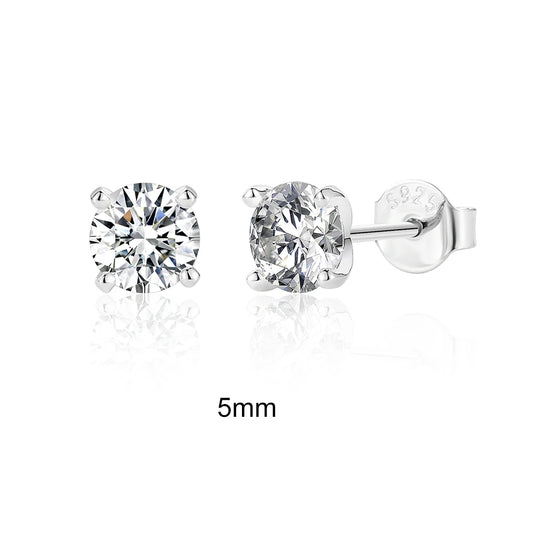 Pendientes de moissanita en plata de ley 925