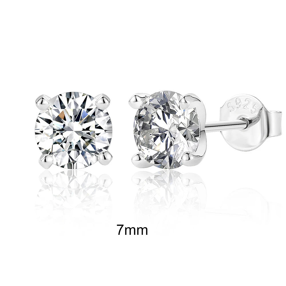 Pendientes de moissanita en plata de ley 925