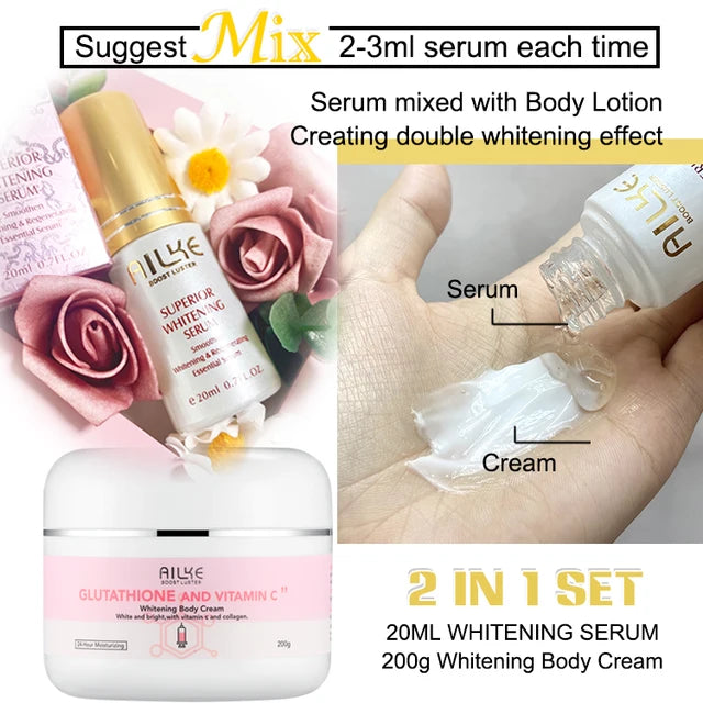 Whitening & Anti-Aging Skin Care Pack with Shea Butter, Glutathione & Vitamin C