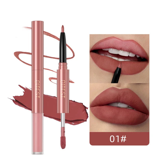 Double-Ended Lipstick - Lip Liner and Lipstick Long Lasting Matte Waterproof