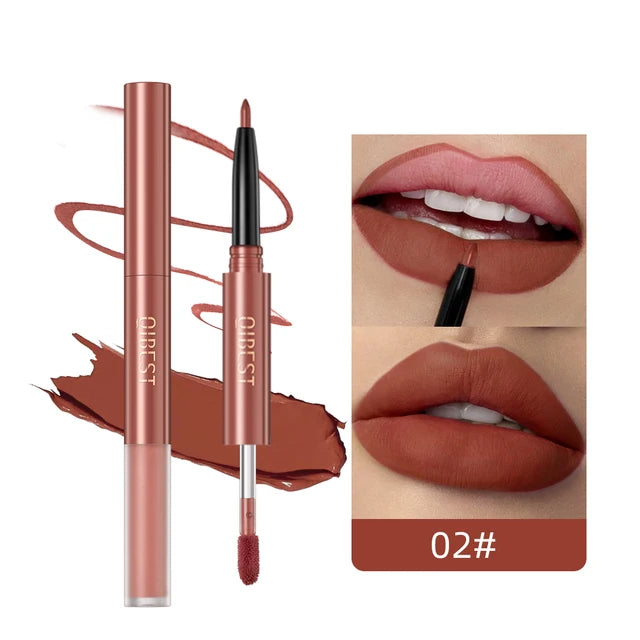 Double-Ended Lipstick - Lip Liner and Lipstick Long Lasting Matte Waterproof