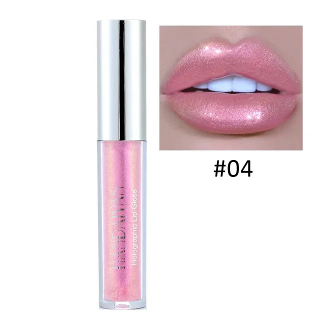 Laser Holographic Lip Gloss Liquid Lipstick Mermaid Pigment Lipgloss Waterproof Metallic Lip Makeup