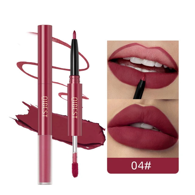 Double-Ended Lipstick - Lip Liner and Lipstick Long Lasting Matte Waterproof