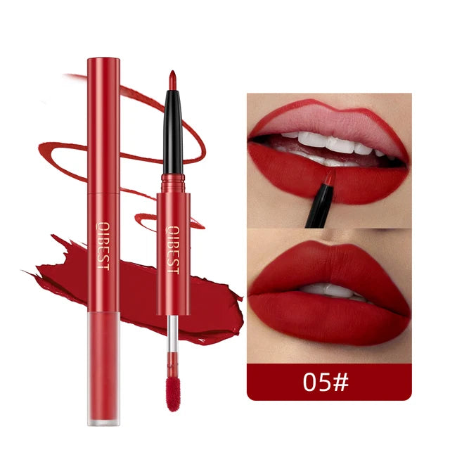 Double-Ended Lipstick - Lip Liner and Lipstick Long Lasting Matte Waterproof