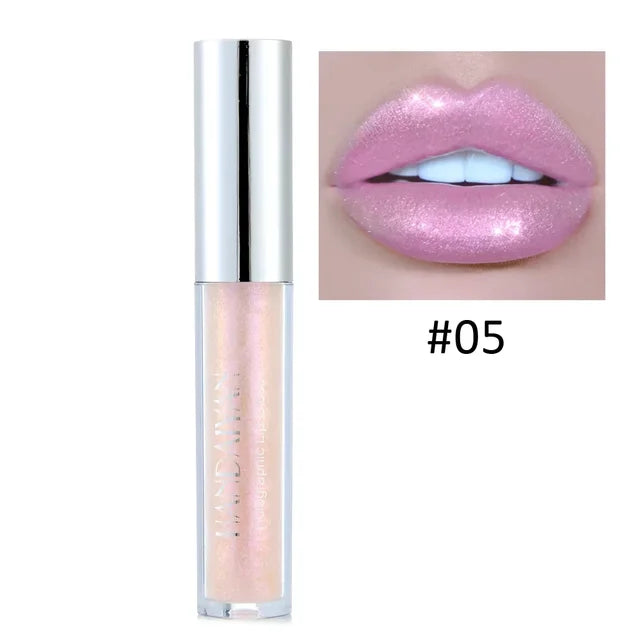 Laser Holographic Lip Gloss Liquid Lipstick Mermaid Pigment Lipgloss Waterproof Metallic Lip Makeup