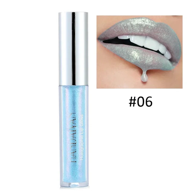 Laser Holographic Lip Gloss Liquid Lipstick Mermaid Pigment Lipgloss Waterproof Metallic Lip Makeup