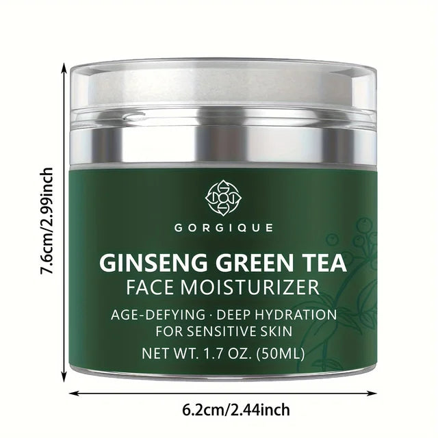 Hidratante facial a base de agua con ácido hialurónico, vitaminas C y E, té verde y aloe orgánico