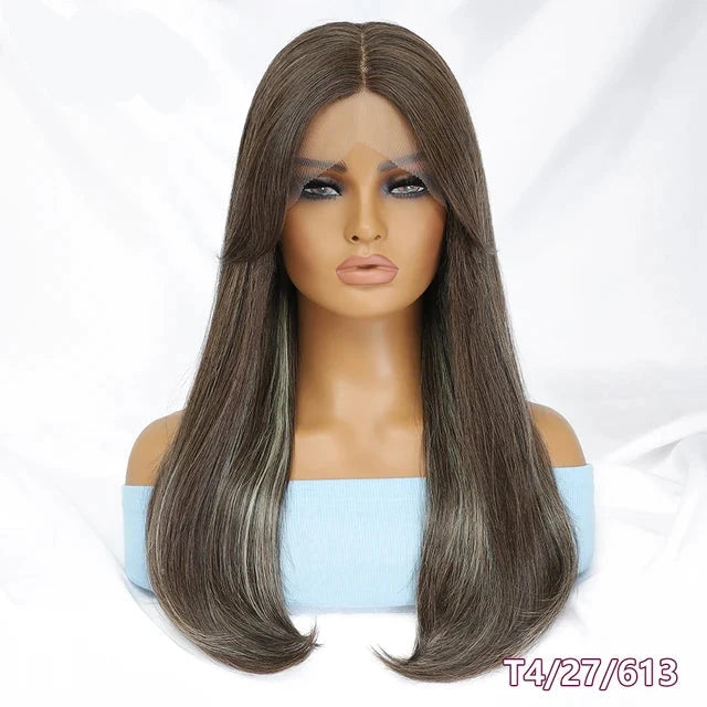 Peluca sintética recta con encaje frontal para cosplay: elegancia y versatilidad para todos los días