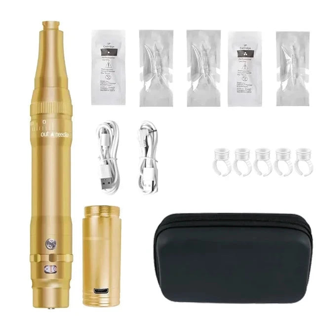 Máquina profesional de micropigmentación para tatuaje de cejas con batería.