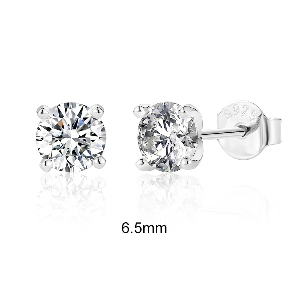 Pendientes de moissanita en plata de ley 925