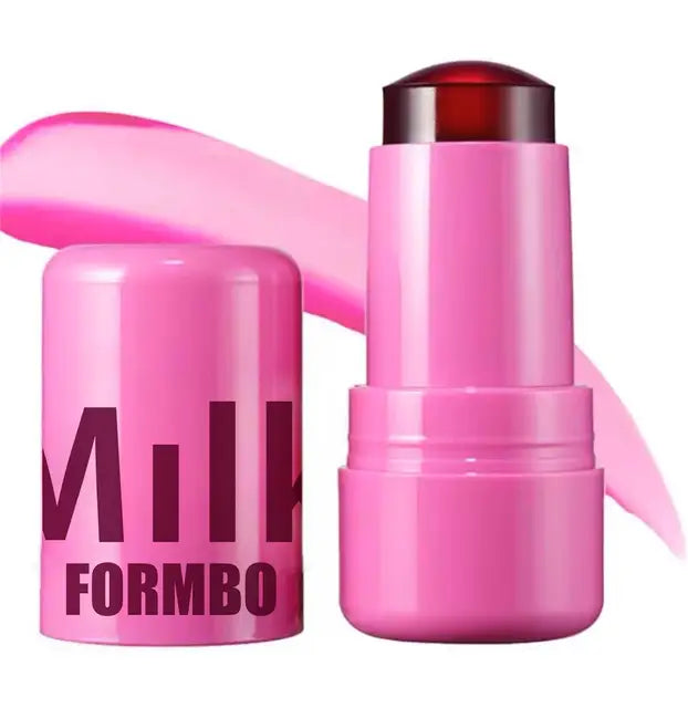 Lápiz labial hidratante 3 en 1 con rubor en gelatina de leche, rubor facial, lápiz labial mate de larga duración y contorno de mejillas