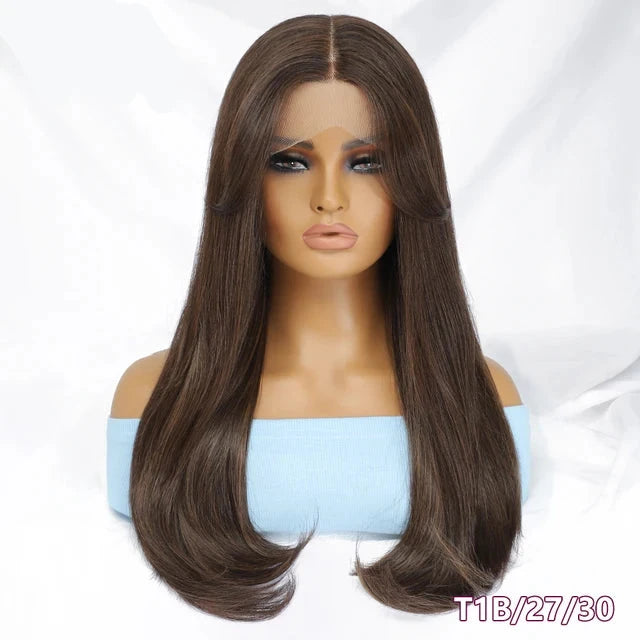 Peluca sintética recta con encaje frontal para cosplay: elegancia y versatilidad para todos los días