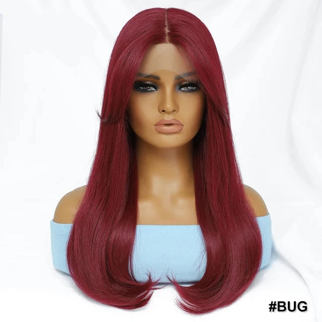Peluca sintética recta con encaje frontal para cosplay: elegancia y versatilidad para todos los días