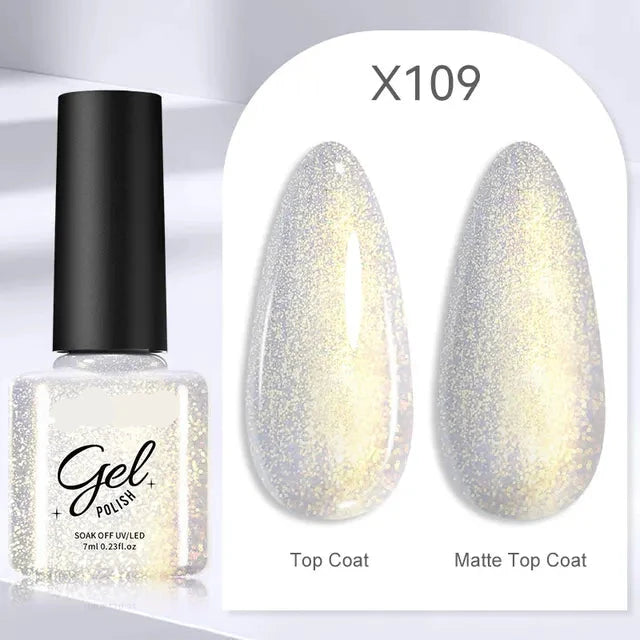 Esmalte de uñas en gel de 129 colores y 7 ml: barniz de manicura semipermanente con curado LED/UV