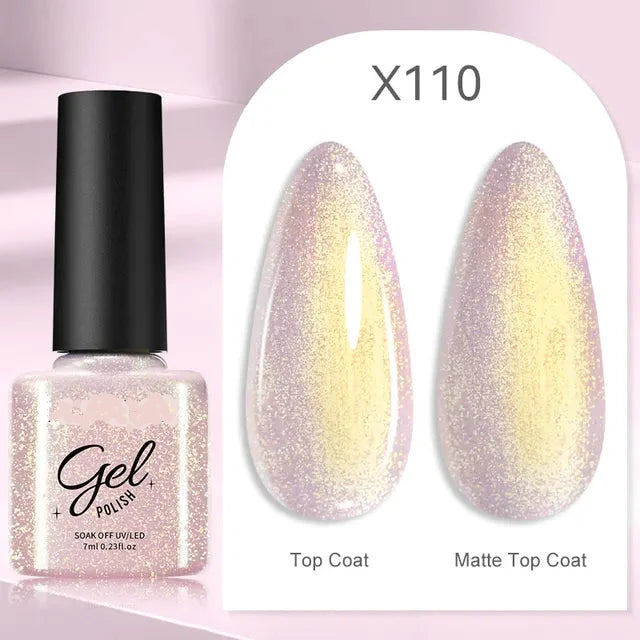 Esmalte de uñas en gel de 129 colores y 7 ml: barniz de manicura semipermanente con curado LED/UV