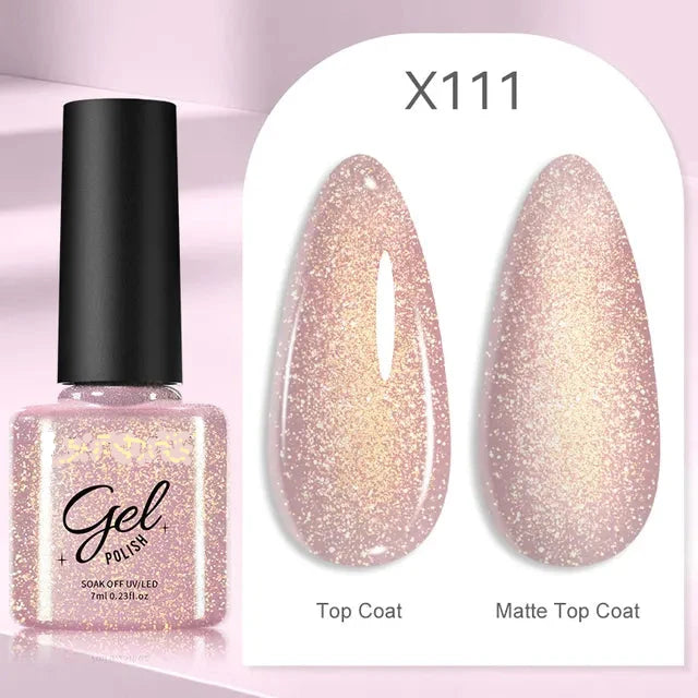 Esmalte de uñas en gel de 129 colores y 7 ml: barniz de manicura semipermanente con curado LED/UV