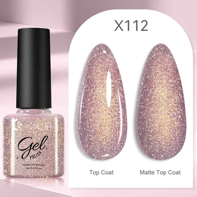 Esmalte de uñas en gel de 129 colores y 7 ml: barniz de manicura semipermanente con curado LED/UV