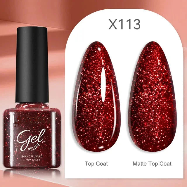 Esmalte de uñas en gel de 129 colores y 7 ml: barniz de manicura semipermanente con curado LED/UV