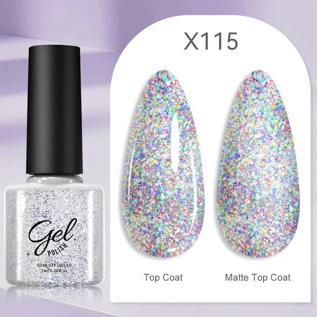 Esmalte de uñas en gel de 129 colores y 7 ml: barniz de manicura semipermanente con curado LED/UV