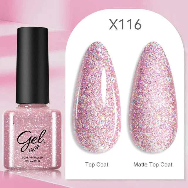 Esmalte de uñas en gel de 129 colores y 7 ml: barniz de manicura semipermanente con curado LED/UV