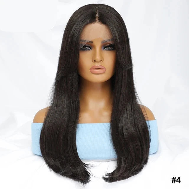 Peluca sintética recta con encaje frontal para cosplay: elegancia y versatilidad para todos los días