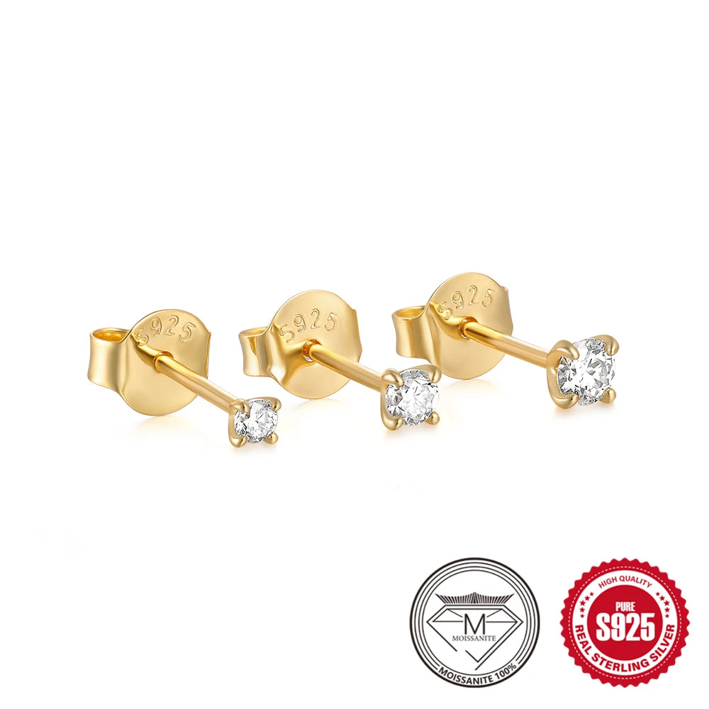 Pendientes de moissanita en plata de ley 925
