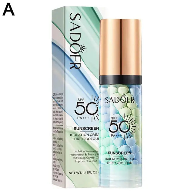 Base de maquillaje facial Tri-color Cream Contour Aislamiento de color Base de maquillaje resistente al agua Base de maquillaje natural Crema de 40 g