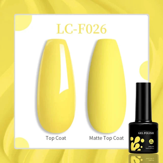 Esmalte de uñas en gel de 129 colores y 7 ml: barniz de manicura semipermanente con curado LED/UV