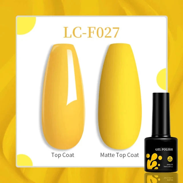 Esmalte de uñas en gel de 129 colores y 7 ml: barniz de manicura semipermanente con curado LED/UV