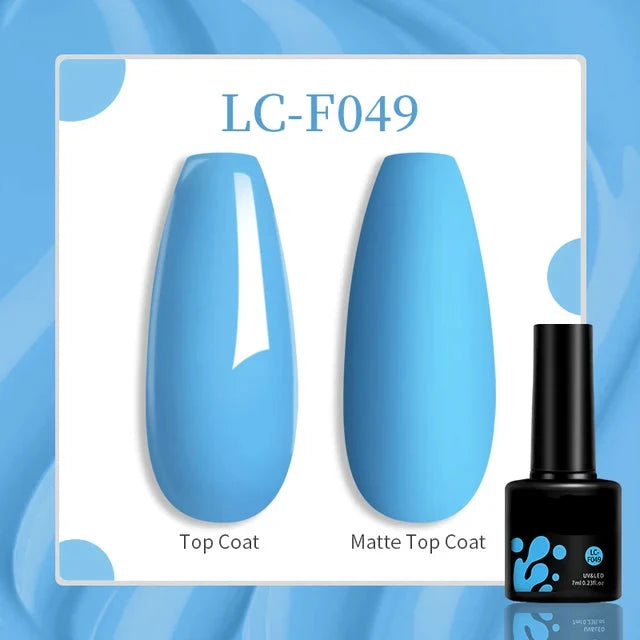 Esmalte de uñas en gel de 129 colores y 7 ml: barniz de manicura semipermanente con curado LED/UV