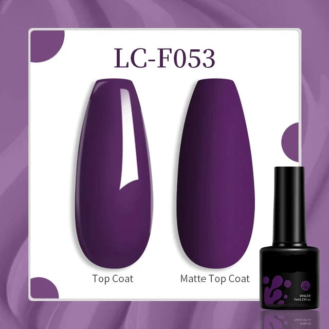 Esmalte de uñas en gel de 129 colores y 7 ml: barniz de manicura semipermanente con curado LED/UV
