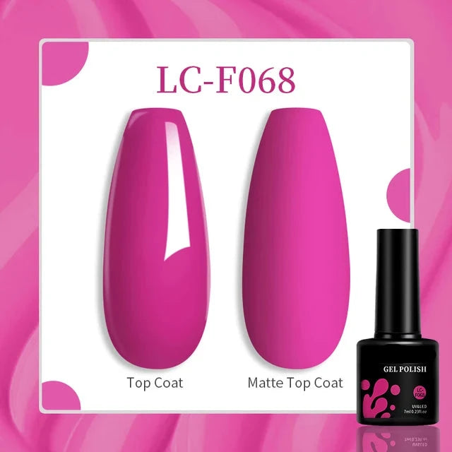 Esmalte de uñas en gel de 129 colores y 7 ml: barniz de manicura semipermanente con curado LED/UV