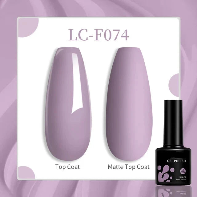 Esmalte de uñas en gel de 129 colores y 7 ml: barniz de manicura semipermanente con curado LED/UV