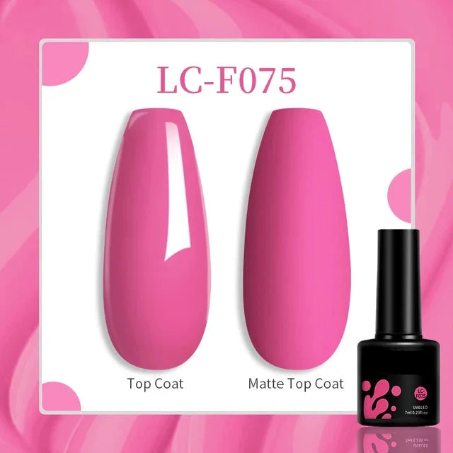 Esmalte de uñas en gel de 129 colores y 7 ml: barniz de manicura semipermanente con curado LED/UV