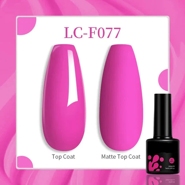 Esmalte de uñas en gel de 129 colores y 7 ml: barniz de manicura semipermanente con curado LED/UV