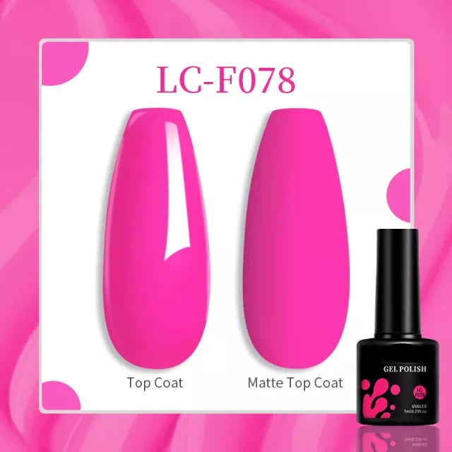 Esmalte de uñas en gel de 129 colores y 7 ml: barniz de manicura semipermanente con curado LED/UV