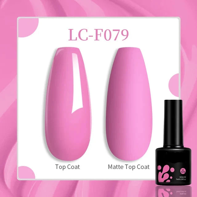 Esmalte de uñas en gel de 129 colores y 7 ml: barniz de manicura semipermanente con curado LED/UV