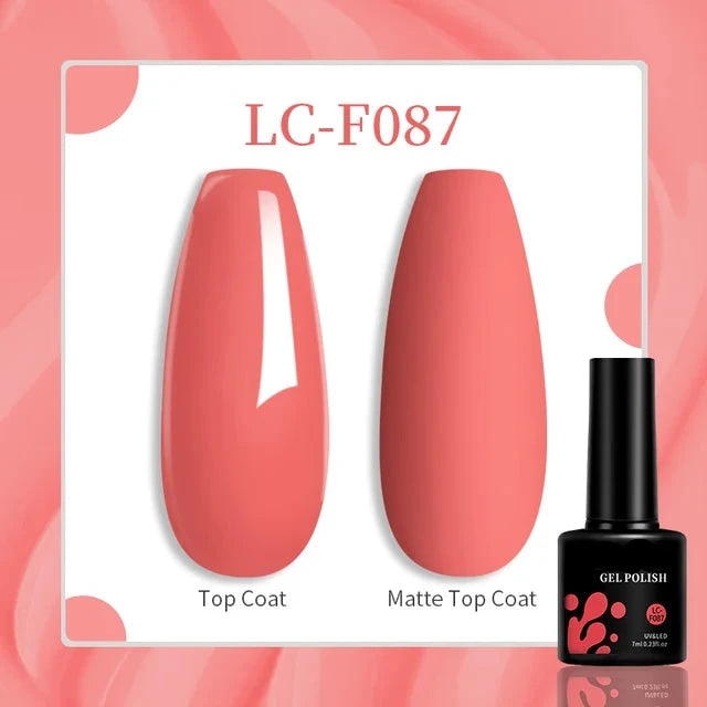 Esmalte de uñas en gel de 129 colores y 7 ml: barniz de manicura semipermanente con curado LED/UV