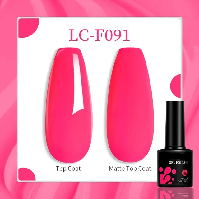 Esmalte de uñas en gel de 129 colores y 7 ml: barniz de manicura semipermanente con curado LED/UV