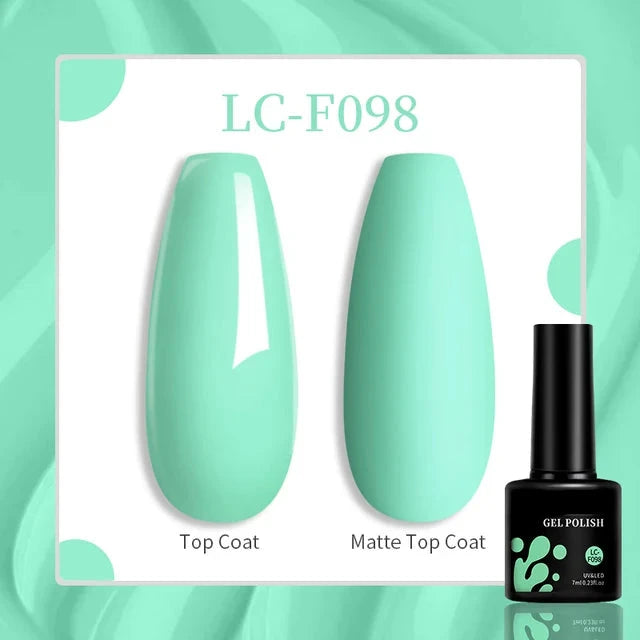 Esmalte de uñas en gel de 129 colores y 7 ml: barniz de manicura semipermanente con curado LED/UV