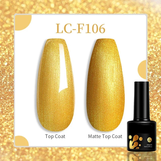 Esmalte de uñas en gel de 129 colores y 7 ml: barniz de manicura semipermanente con curado LED/UV