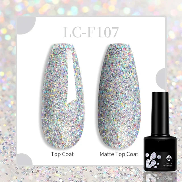 Esmalte de uñas en gel de 129 colores y 7 ml: barniz de manicura semipermanente con curado LED/UV