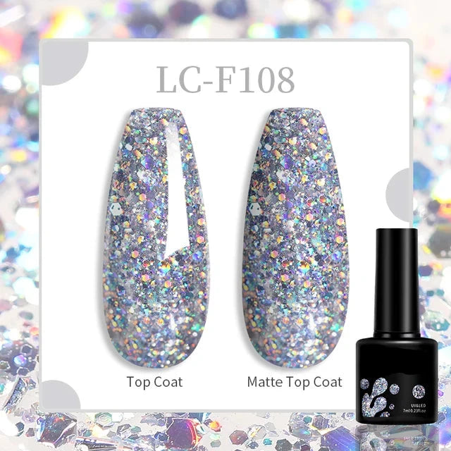 Esmalte de uñas en gel de 129 colores y 7 ml: barniz de manicura semipermanente con curado LED/UV