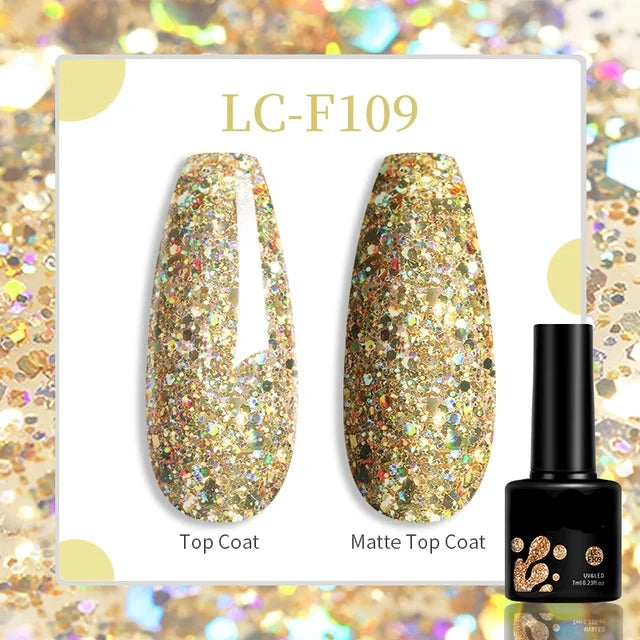 Esmalte de uñas en gel de 129 colores y 7 ml: barniz de manicura semipermanente con curado LED/UV