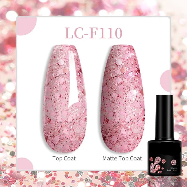 Esmalte de uñas en gel de 129 colores y 7 ml: barniz de manicura semipermanente con curado LED/UV