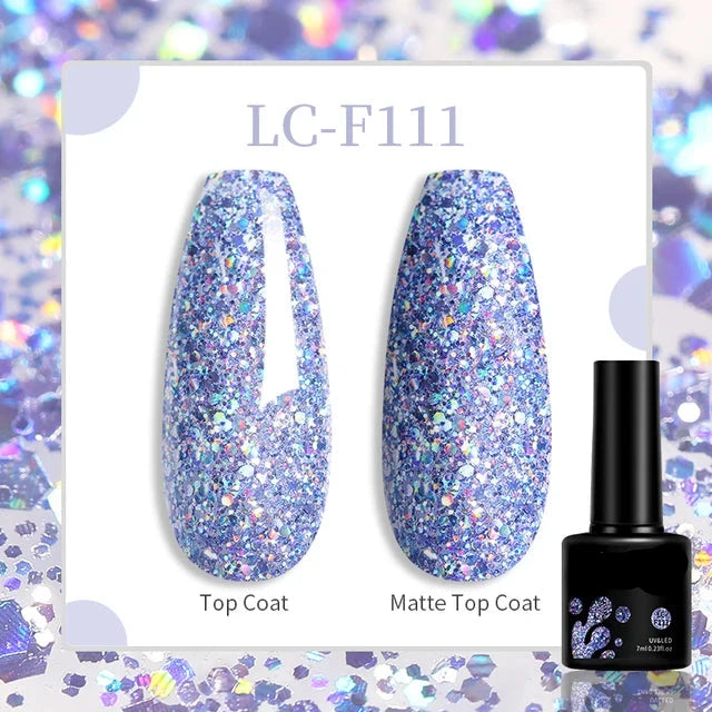 Esmalte de uñas en gel de 129 colores y 7 ml: barniz de manicura semipermanente con curado LED/UV
