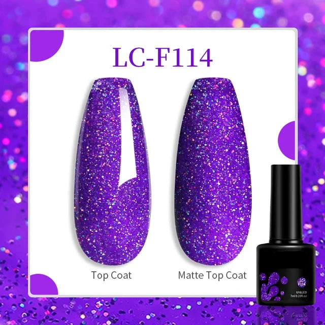 Esmalte de uñas en gel de 129 colores y 7 ml: barniz de manicura semipermanente con curado LED/UV