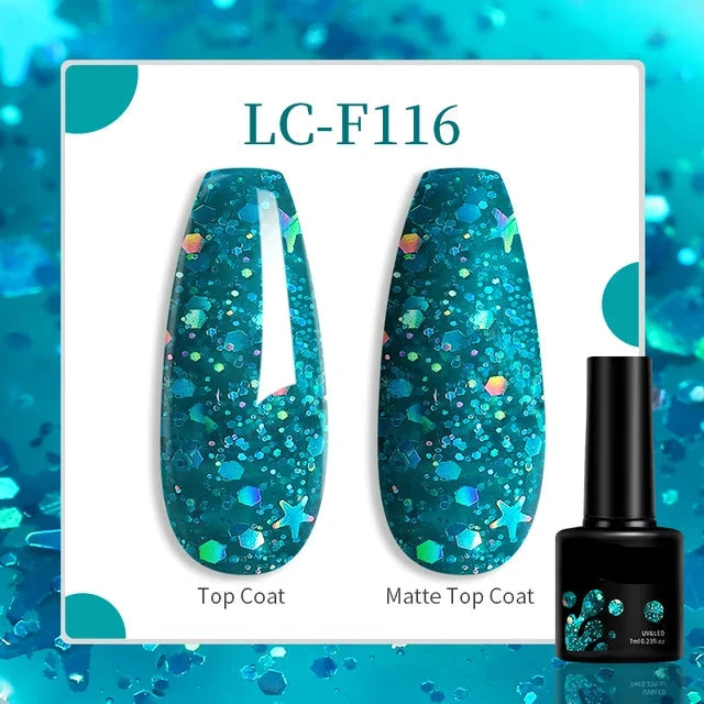 Esmalte de uñas en gel de 129 colores y 7 ml: barniz de manicura semipermanente con curado LED/UV