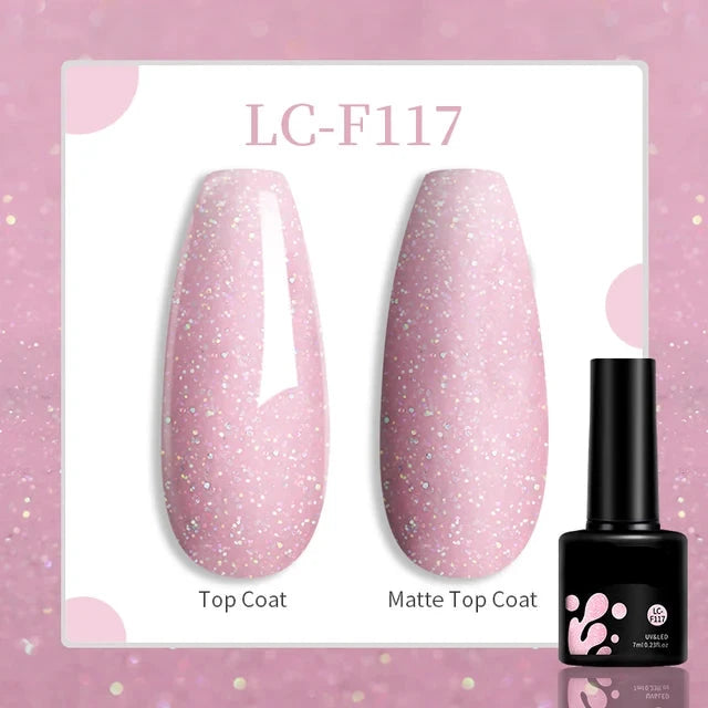 Esmalte de uñas en gel de 129 colores y 7 ml: barniz de manicura semipermanente con curado LED/UV